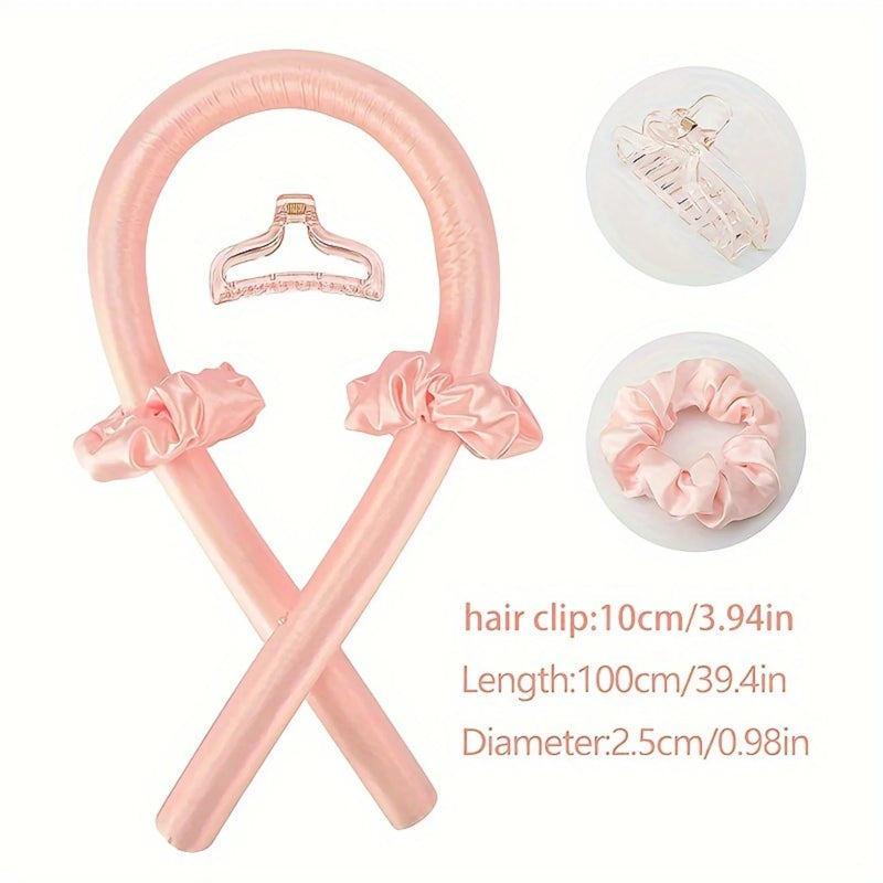 Heatless Curling Set - Satin Hair Rollers for Overnight Curls - Heatless Hair Curlers with Headband - Gentle and Effective Hair